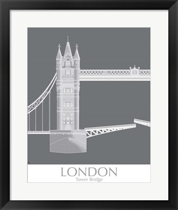 Framed London Tower Bridge Monochrome Print