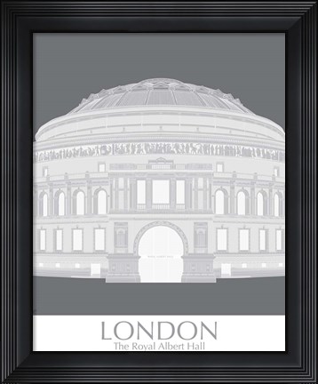 Framed London Albert Hall Monochrome Print