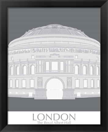 Framed London Albert Hall Monochrome Print