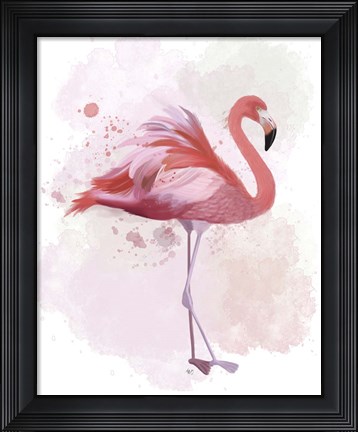 Framed Fluffy Flamingo 2 Print