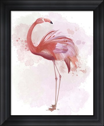 Framed Fluffy Flamingo 3 Print