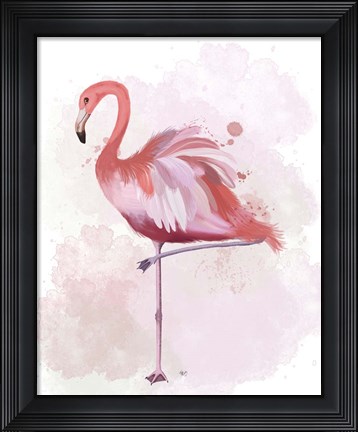 Framed Fluffy Flamingo 4 Print