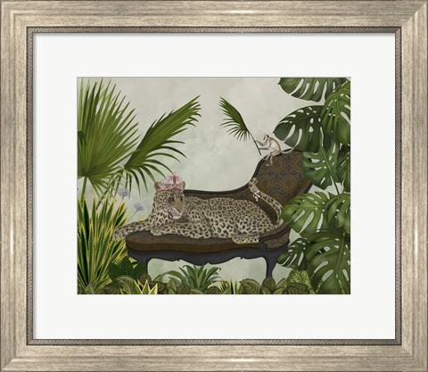 Framed Leopard Chaise Longue Print