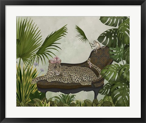 Framed Leopard Chaise Longue Print