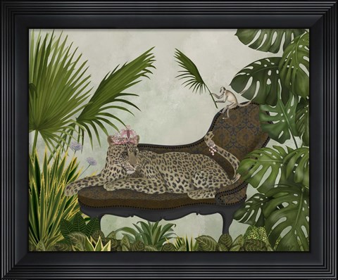 Framed Leopard Chaise Longue Print
