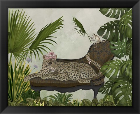 Framed Leopard Chaise Longue Print