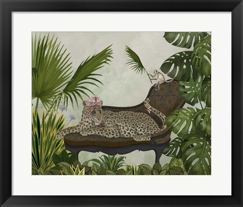 Framed Leopard Chaise Longue Print