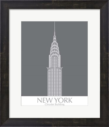 Framed New York Chrysler Building Monochrome Print