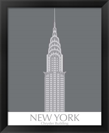 Framed New York Chrysler Building Monochrome Print