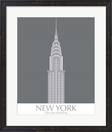 Framed New York Chrysler Building Monochrome Print