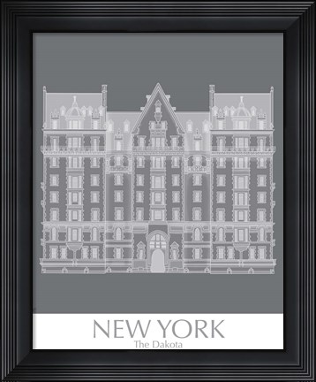 Framed New York The Dakota Building Monochrome Print