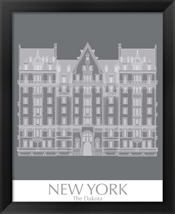 Framed New York The Dakota Building Monochrome Print