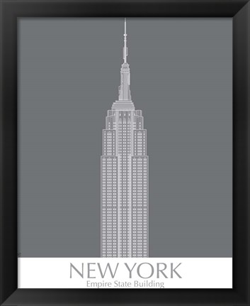 Framed New York Empire State Building Monochrome Print