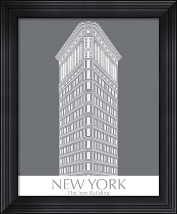 Framed New York Flat Iron Building Monochrome Print