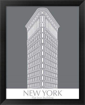 Framed New York Flat Iron Building Monochrome Print