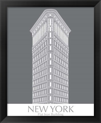 Framed New York Flat Iron Building Monochrome Print