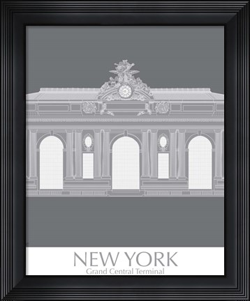 Framed New York Grand Central Monochrome Print
