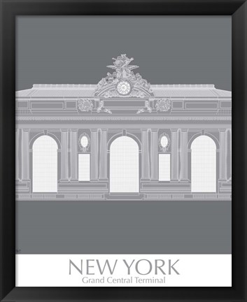 Framed New York Grand Central Monochrome Print