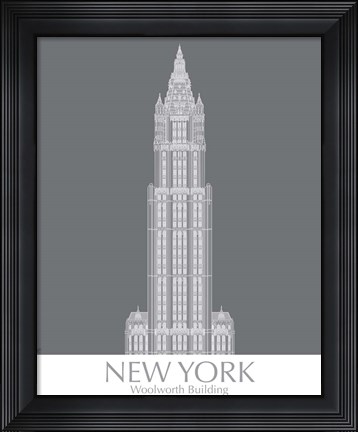 Framed New York Woolworth Building Monochrome Print