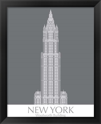 Framed New York Woolworth Building Monochrome Print