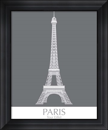 Framed Paris Eiffel Tower Monochrome Print