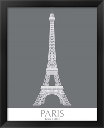 Framed Paris Eiffel Tower Monochrome Print