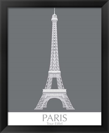 Framed Paris Eiffel Tower Monochrome Print