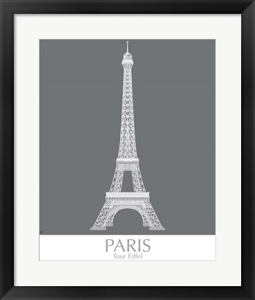 Framed Paris Eiffel Tower Monochrome Print