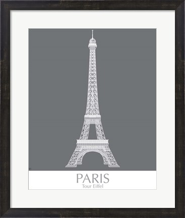 Framed Paris Eiffel Tower Monochrome Print