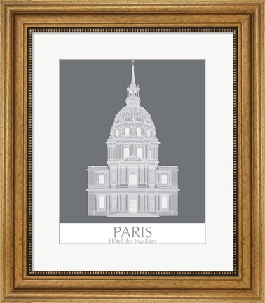 Framed Paris Les Invalides Monochrome Print