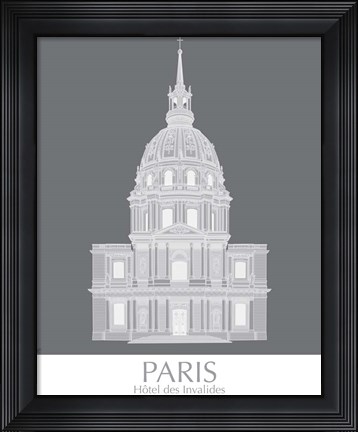 Framed Paris Les Invalides Monochrome Print