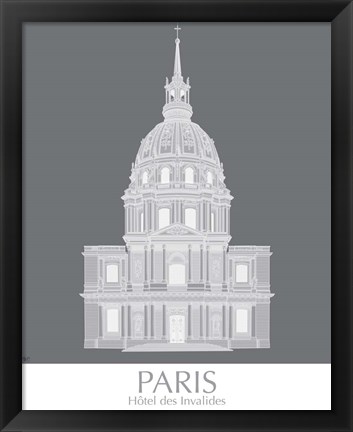 Framed Paris Les Invalides Monochrome Print