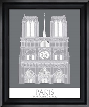 Framed Paris Notre Dame Monochrome Print