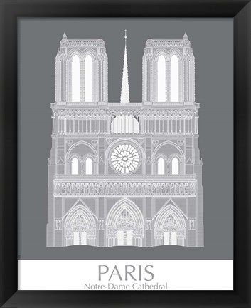 Framed Paris Notre Dame Monochrome Print