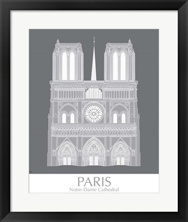 Framed Paris Notre Dame Monochrome Print