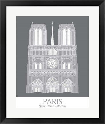 Framed Paris Notre Dame Monochrome Print