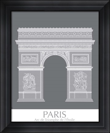 Framed Paris Arc De Triomph Monochrome Print