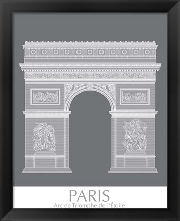 Framed Paris Arc De Triomph Monochrome Print