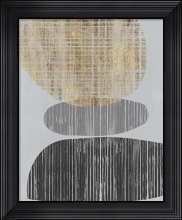 Framed Gilded Shapes I Print