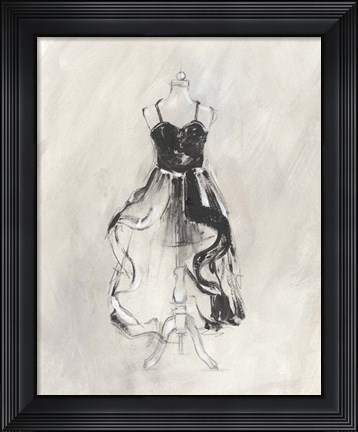 Framed Black Evening Gown II Print