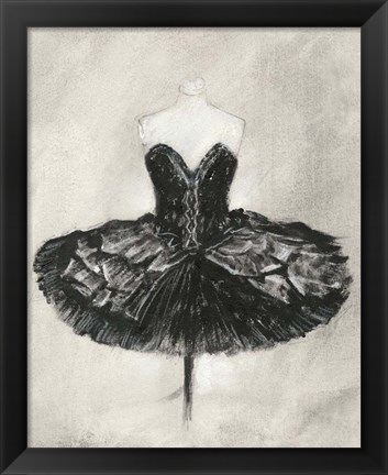 Framed Black Ballet Dress I Print