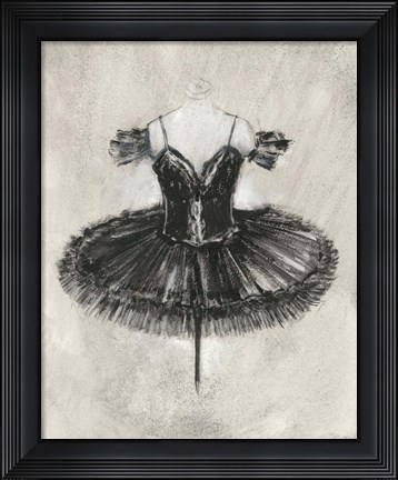 Framed Black Ballet Dress II Print
