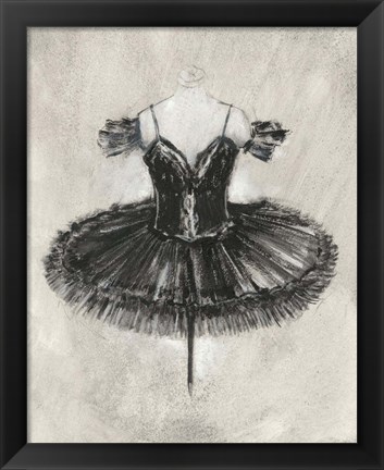 Framed Black Ballet Dress II Print