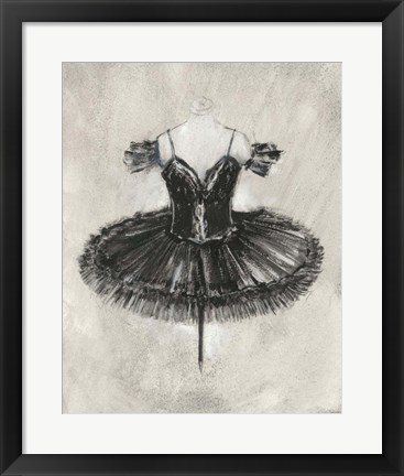 Framed Black Ballet Dress II Print