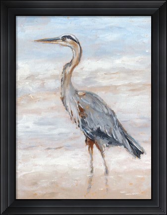 Framed Beach Heron II Print