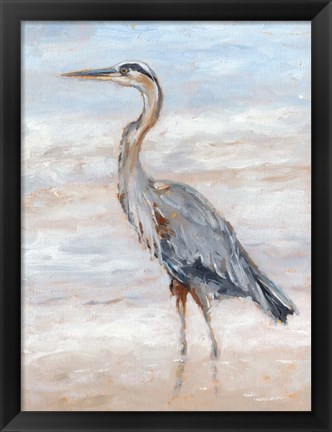Framed Beach Heron II Print