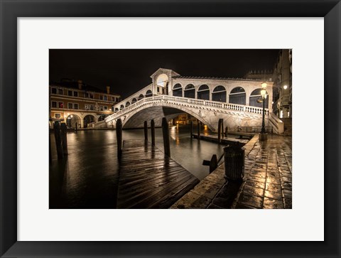 Framed Rialto in the Rain Print