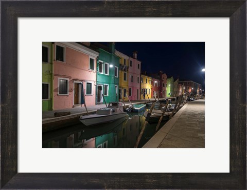 Framed Burano Street Lights I Print