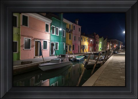 Framed Burano Street Lights I Print
