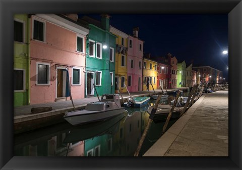 Framed Burano Street Lights I Print